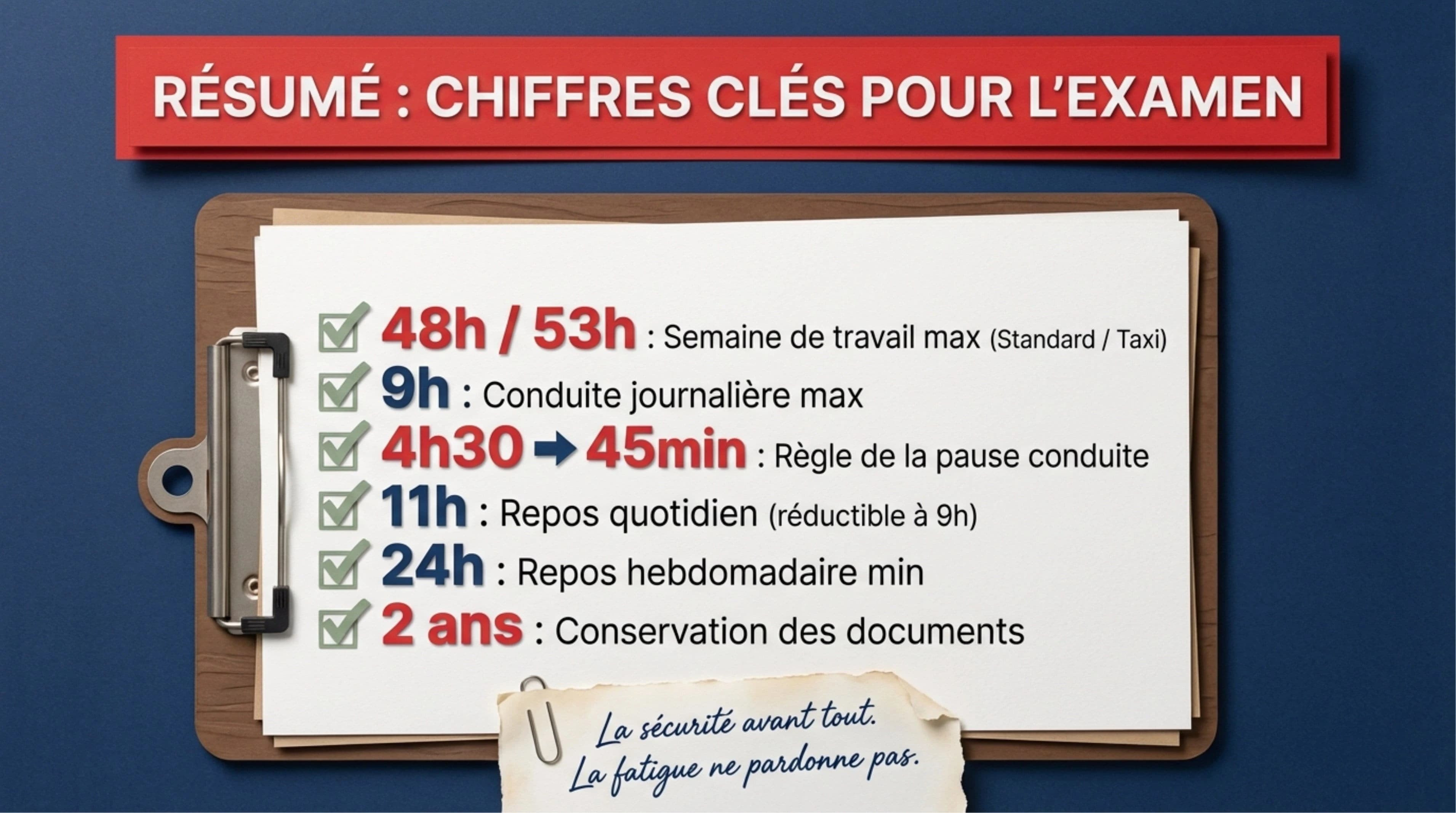 Résumé visuel — Section 3 : Durée du travail, de la conduite et du repos