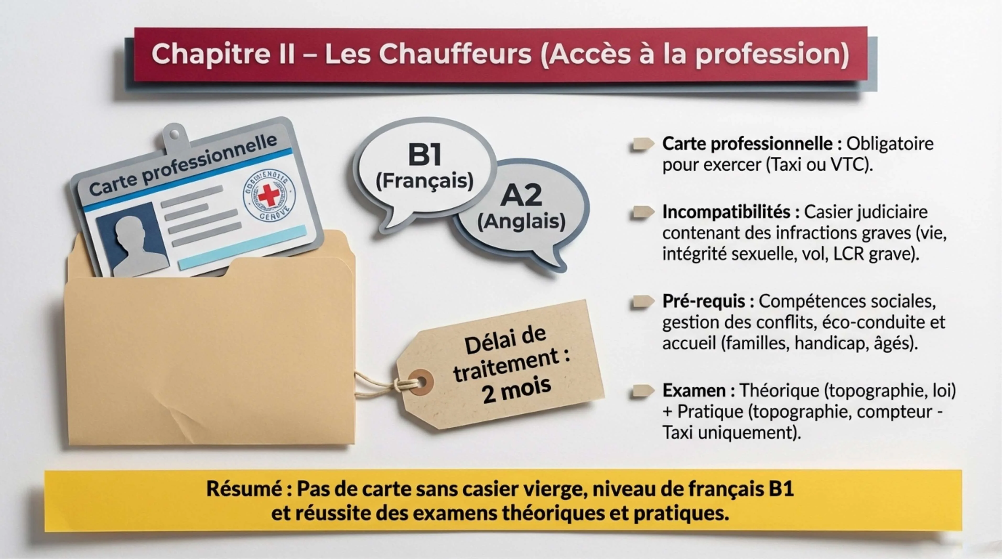 Résumé visuel — Article 7 : Examens de chauffeurs