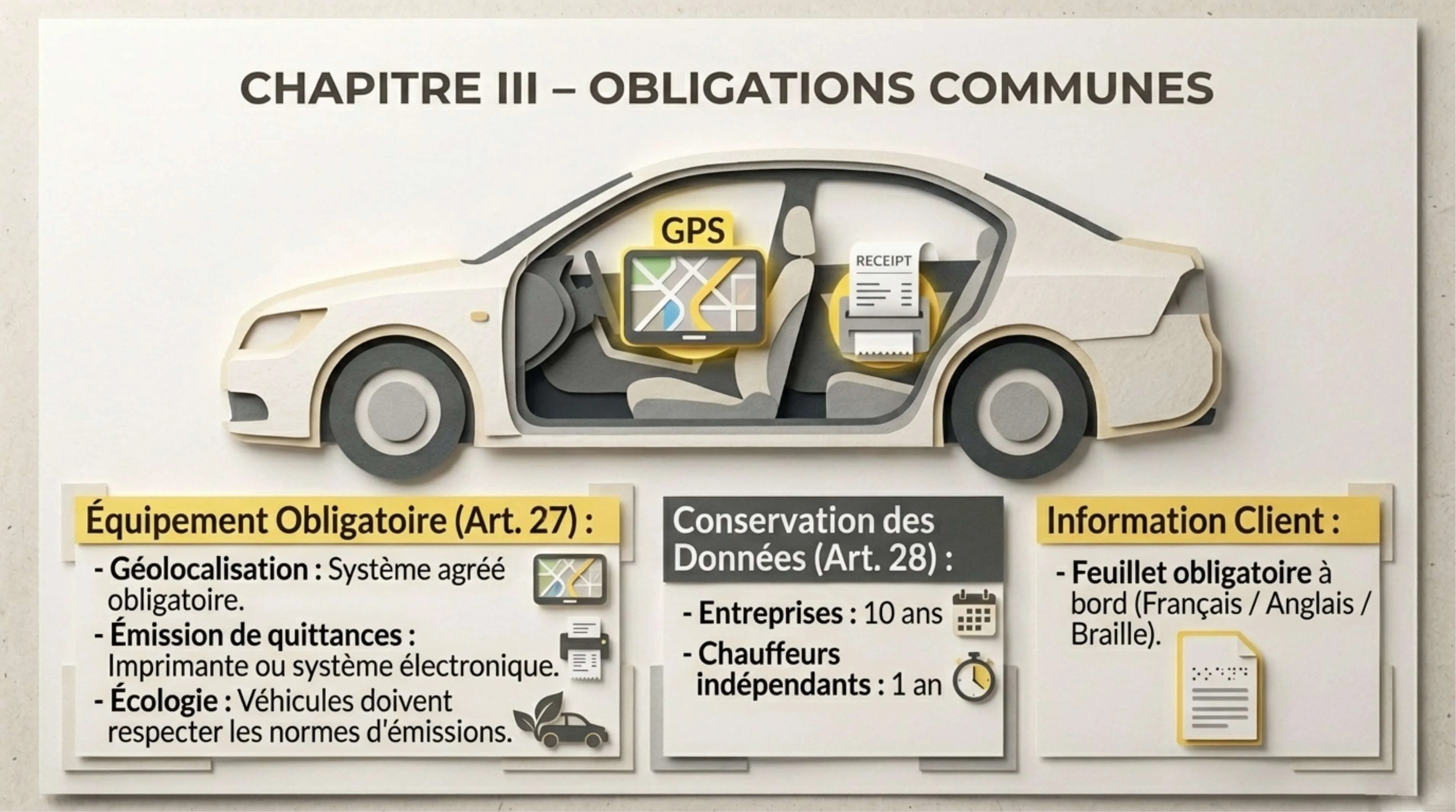 Résumé visuel — Article 29 : Obligations vis-à-vis de la clientèle